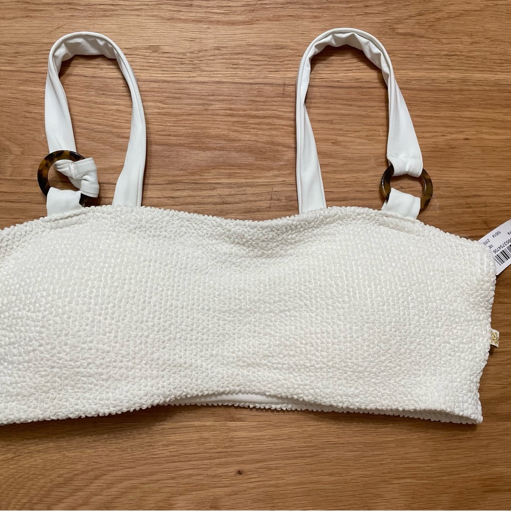 La Vie En Rose White Textured Bikini